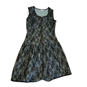 Miami Lace Dress Seafoam Green and Black Sleeveless Woman's Size Small LH8123